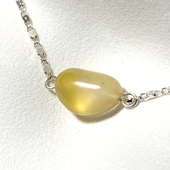 2/$20, Yellow Citrine Tumbled Stone Necklace, Genuine Gemstone Bar Pendant - Picture 3 of 8